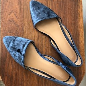 Velvet blue flats